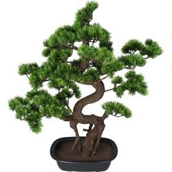 Kopu® Kunstplant Bonsai 65 cm Pijnboom met zwarte Pot - Bonsai boompje