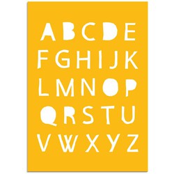 ABC Poster - Alfabet - Okergeel - Geel - A3 poster (29,7x42 cm)