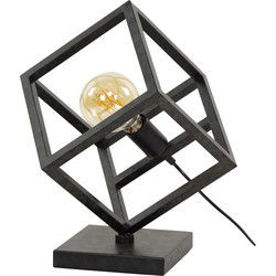Tafellamp Metaal Zwart - LED - 35x35x41cm - Kubus