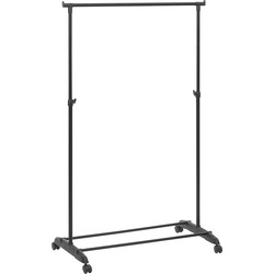 5Five Kledingrek met enkele stang - kunststof/metaal - zwart -80x16 cm - Kledingrekken