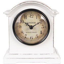Clayre & Eef Staande Klok 13x7x14 cm Wit Hout