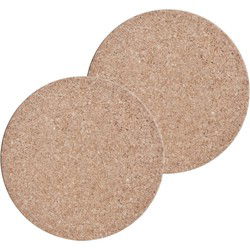 Zeller pannenonderzetters rond - 3x - kurk - D30 cm - Pannen/schalen - Panonderzetters