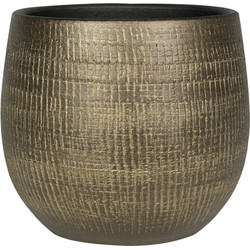 Ter Steege Plantenpot - modern design - goudkleurig - 20 x 22 cm - Plantenpotten