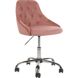 PARRISH - Bureaustoel - Pastelroze - Fluweel