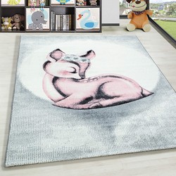 Kids Kinderkamer Roze - Grijs vloerkleed - Bambi Hert - 120 X 170 CM