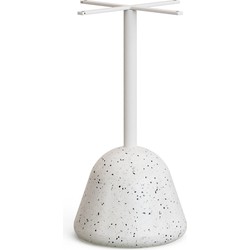 Kave Home - Saura Buitentafelvoet van wit terrazzo en staal met witte afwerking Ø 37 x 75 cm