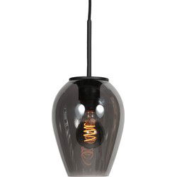Mexlite - hanglamp - HaloSwap - zwart - glas smoke glas - bedlampje - E27 - 4290ZW