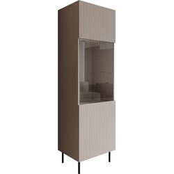 Meubella - Vitrinekast Alex - Beige - 55 cm