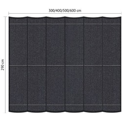 Compleet pakket: Shadow Comfort Harmonicadoek 2,9x3m Carbon Black met buitendoekreiniger