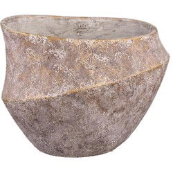 PTMD Bloempot Rishell - 43x40x33 cm - Cement - Brons