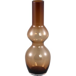 PTMD Joly Brown glass vase long bulb shape S