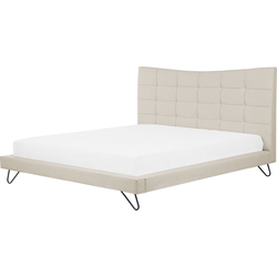 LANNION  - Tweepersoonsbed - Lichtbeige - 180 x 200 cm - Polyester