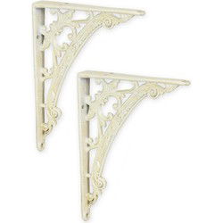 A PAIR OF CAST IRON WALL BRACKETS