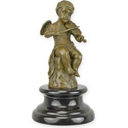 A BRONZE SCULPTURE OF AN ANGEL