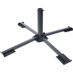 Inklapbare parasolvoet/kruisvoet - zwart - metaal - voor 40 cm stenen - Parasolvoeten