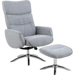 Relaxfauteuil Lichtgrijs Incl. Voetenbankje - Wekden