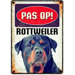 PLENTY GIFTS WAAKBORD BLIK ROTTWEILER 15X21 CM