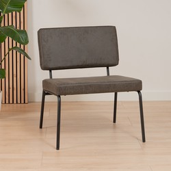 Industriële fauteuil Espen antraciet eco-leer