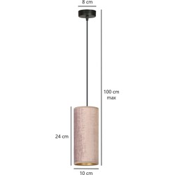 Rebild zacht roze enkele cilinder hanglamp E27