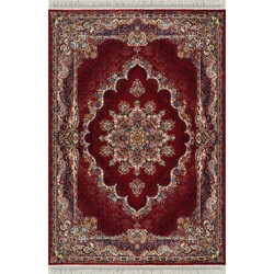 Isfahan Oosters Vloerkleed Nain - Laagpolig - Klassiek Vintage Tapijt - Rood / Multi- 80x400 CM