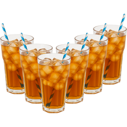 OTIX Kunststof Drinkglazen - 6 Stuks - Longdrinkglazen - Waterglazen - Strand - Camping Servies - 370ML - Glazen - OCEANI