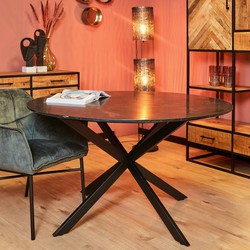 Eetkamertafel Lynn | Rond | Zwart marmer | 150 cm