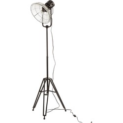 J-line - Staanlamp Rond Metal/glas Zwart - 51.5x49.5x201cm