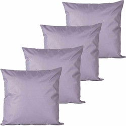Anna's collection buitenkussens - 4x - lila paars - 45 x 45 cm - Sierkussens