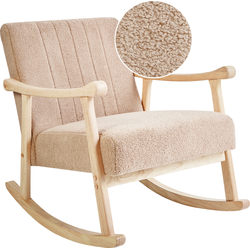Beliani LEKNES - Schommelfauteuil-Beige-Bouclé