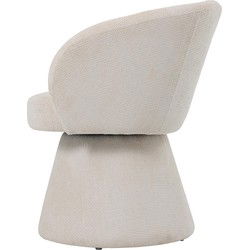 PTMD Fauteuil Hermes - 65x62x79 cm - Hout - Creme