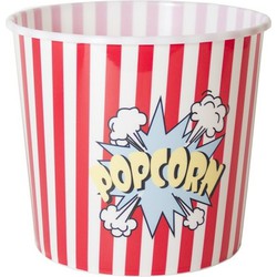 Gerimport Popcorn bak - rood/wit - kunststof - D24 - 9 liter - herbruikbaar - Snack en tapasschalen