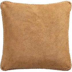 PTMD Sierkussen Suky - 45x8x45 cm - Suede - Bruin