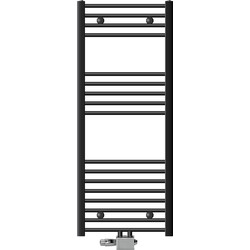Badkamer radiator middenaansluiting 500x1200 mm antraciet recht met LuxeBath universele aansluitset