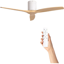 Plafondventilator William zonder verlichting - Ø132cm - 6 snelheden - Afstandsbediening - Wit