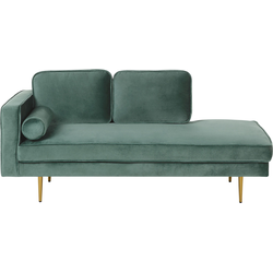 Beliani MIRAMAS - Chaise longue-Groen-Fluweel