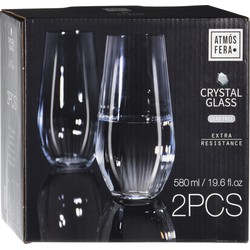 8x Fris/sap/water glazen 58 cl/580 ml van kristalglas - Longdrinkglazen