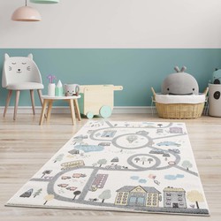 Tapijtenloods Vloerkleed Laagpolig Anime Kids Creme- 80x150 CM