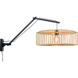 Wandlamp Bromo - Bamboe Zwart/Naturel - 105x60x55cm