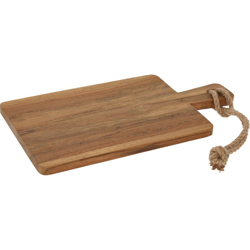 Excellent Houseware Serveerplank/snijplank - met handvat - hout - 34 x 18 cm - Serveerplanken - 