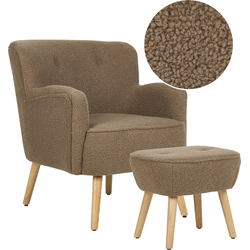 Beliani TUMBA - Fauteuil-Bruin-Bouclé