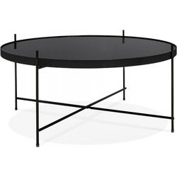 KOLOS salontafel woonkamer 83x83x35 cm Zwart