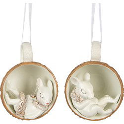 Clayre & Eef Hanger Muis Beige Polyresin