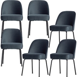 BePureHome eetkamerstoelen Vogue - Fluweel - Teal - Set van 6