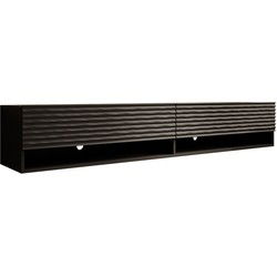 Meubella - TV-Meubel Asino - Wave - Mat zwart  - 180 cm