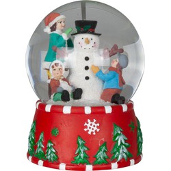 Sneeuwbol/snowglobe beeldje - met muziek - kerstman - 15 cm - Sneeuwbollen