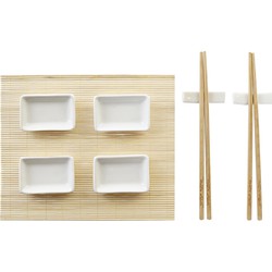 9-delige sushi serveer set bamboe voor 2 personen - Bordjes