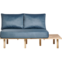 SALO - Tweezitsbank met tafeltje - Blauw - Polyester