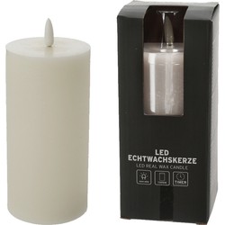 Firenze Home Home LED kaars/stompkaars - creme wit - D7,5 x H15 cm - LED kaarsen