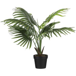 Mica Decorations Fan Kunstpalm - H80 x Ø80 cm - Plastic Pot - Groen