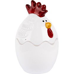 Clayre & Eef Glazen potje Kip Wit Glas